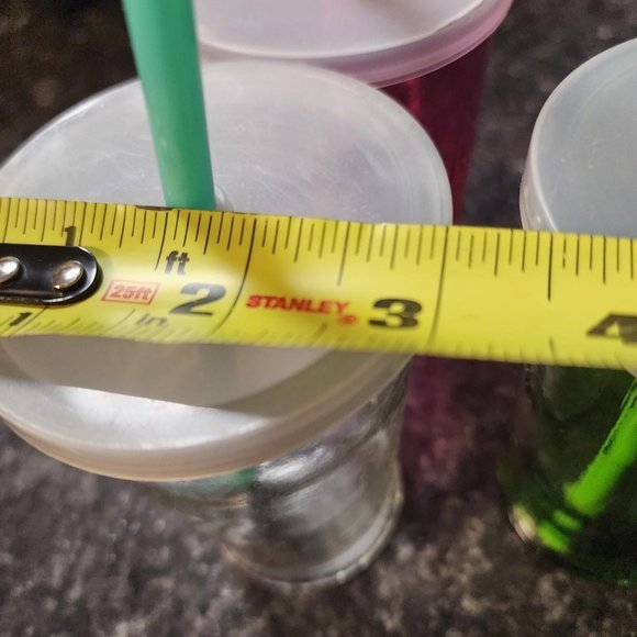 NWOT Summer Party Glasses with Lid and Straw - 3 Glasses - Picture 6 of 6